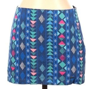 Hollister Blue Aztec Geometric Mini Skirt